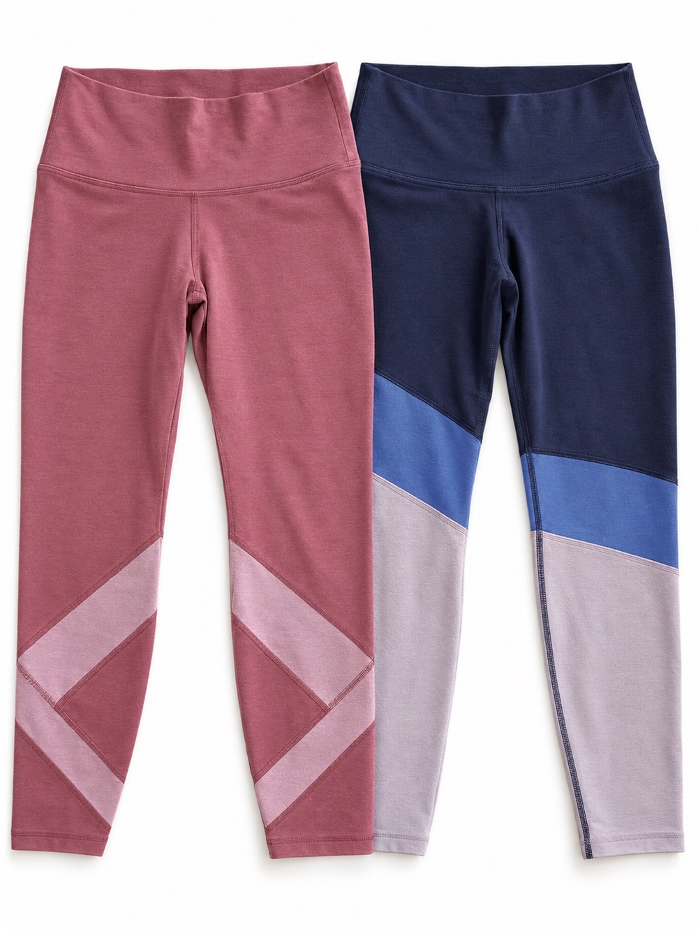 Old Navy Active Leggings Bundle Size M Pink Navy Colorblock 2 Pair